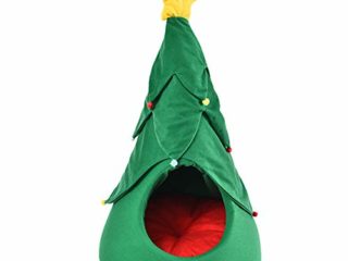 HMY Árbol de Navidad de Dibujos Animados para Mascotas Nido, el Nido del Animal Dom Navidad Forma Creativa Big Tree Universal Cono Arena para Gatos Perrera Caliente Lavable