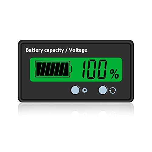 Hoembpn YGL Medidor de Batería, Lector de Batería DC 8-63V 12V 24V 36V 48V Indicador de Batería LCD