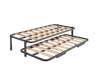 Hogar 24 Cama Nido con 2 somieres Estructura Reforzada Doble Barra Superior + Patas, Acero, 90x190 cm
