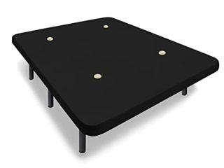 HOGAR24 ES Base tapizada 150 x 200 Reforzada con 7 Patas metálicas Alto 26 cm, tapizado 3D Color Negro + 4 válvulas de transpiración.