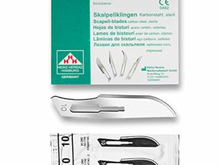 Hojas bisturi nº 10 - cuchillas escalpelo - bisturi quirurgico - recambio cuchillas - envase de abastecimiento con 100 cuchillas de repuesto