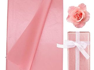Hojas de papel de regalo, 50 hojas de papel de seda de color oro rosa, regalo para bodas, fiestas de cumpleaños, Navidad, manualidades, decoración de flores (oro rosa, 50 x 35 cm)