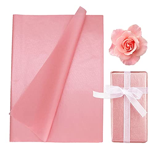 Hojas de papel de regalo, 50 hojas de papel de seda de color oro rosa, regalo para bodas, fiestas de cumpleaños, Navidad, manualidades, decoración de flores (oro rosa, 50 x 35 cm)