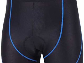 HoloHolo Pantalones Cortos Ciclismo Culotte de Bicicleta Ropa Interior Ciclismo Calzoncillos con Antideslizantes con Badana Gel para Hombre y Mujere MTB Bici Acolchado Ciclista Unisexo (Azul, L)