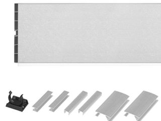 HOLZBRINK 150 cm Zócalo para Muebles Zócalo de Cocina Zócalo para Cocina empotrada Sistema de Zócalo de cocina Altura: 150 mm Color: aluminio cepillado - HBK15