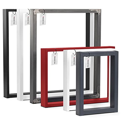 HOLZBRINK Pata de Acero para Mesa Comedor/Pata para Mesa de Café/Pata para Banco 60x20 mm, Perfil 30x43 cm, Blanco, 1 Unidad, HLT-01-E-AA-9016