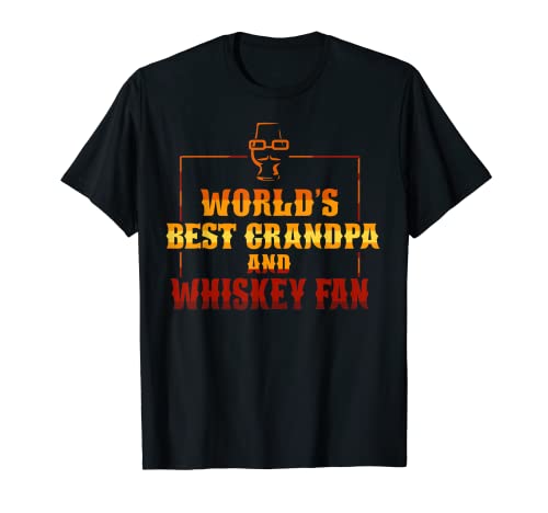 Hombre Mejor abanico de abuelo y whisky del mundo Camiseta