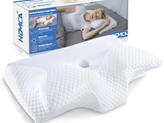 HOMCA Almohada Cervical de Espuma Viscoelastica, Almohada Ortopedica para Soporte de Cuello, Almohadas Ergonómico para Dormir de Lado y Boca Arriba