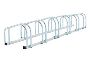 HOMCOM Aparcamiento 3 Bicicletas Soporte Aparcar Bici Suelo y Pared Garaje Almacenamiento Acero (3 Bicicletas)