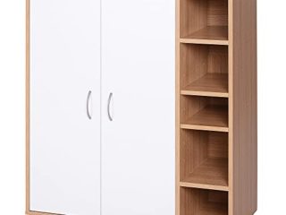 HOMCOM Armario Gabinete Consola Armario Bajo Mueble Organizador de Almacenaje Multiusos de Cocina Comedor Salón Baño con Puertas y Estantes Ajustables 80x32x91 cm