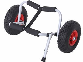 HOMCOM Carro de Transporte Kayak Plegable Barco Canoa Carrier Remolque Carretilla Carga 70kg con Ruedas Portacanoas Universal Aluminio 62x35x30 cm