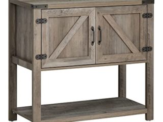 HOMCOM Mesa Consola para Recibidor Multifuncional Diseño Colonial Vintage con 2 Puertas Estante Inferior Base Elevada Estable 90x39x80,5 cm Gris