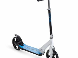 HOMCOM Patinete para Niños y Adultos Scooter Plegable Plegable Manillar Ajustable Marco Aluminio Ligero y Estable Carga 80kg Aluminio 84x34x86-96 cm Blanco