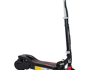 HOMCOM Patinete Scooter Eléctrico Plegable para Niños y Adolescentes Máx. 50 kg con Altura Ajustable Interruptor de Arranque y Frenos 75x36x82-93 cm Negro