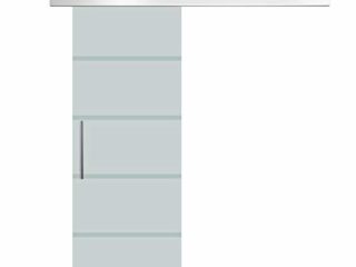 HOMCOM Puerta Corredera con Cristal Translúcido de Seguridad 90x205 cm Puertas Corrediza Deslizantes sin Obra