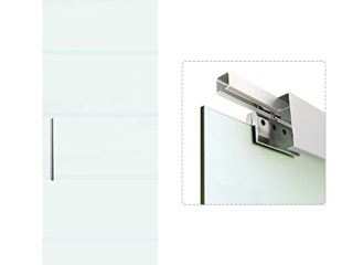 HOMCOM Puerta Corredera Cristal Puerta Deslizante de Vidrio Puertas de Interior Puerta de Granero Estilo Granero 75x210cm