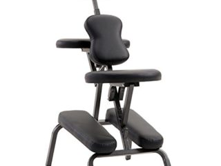 HOMCOM Silla de Masaje Plegable Portátil para Fisioterapia Rehabilitación Tatuaje Sillón de Tratamiento Ajustable con Bolsa de Transporte Acero Carga 150kg
