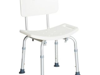 HOMCOM Silla ducha aluminio ayuda baño taburete banqueta regulable ajustable wc asiento