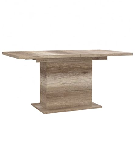 Home Heavenly® - Mesa Comedor Extensible Theo, con Pata Central. Mesa Comedor-salón de 160-200 cm. (Roble Antiguo)