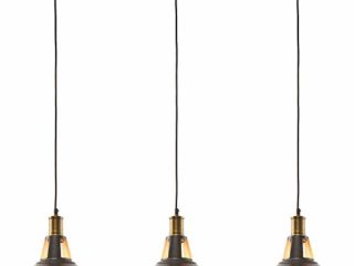 Home-Neat 3PCS Lámparas de Colgantes Industrial Vintage Φ27cm de Bombillas E27 para Comedor, Barra, Café, Negro Blanco