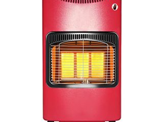 HOME UK Estufa de Gas 4200W, Estufa Interior de Gas cerámina, 3 Niveles de Potencia con regulador y Manguera, Triple Sistema de Seguridad, Ruedas pivotantes, Encendido Mediante pulsador