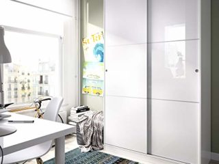 HOMEKIT Armario 2 Puertas correderas, Blanco Brillo, 120x204x50cm