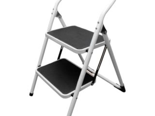 Homelux 710055 Taburete Acero 2 Peldaños, Plegable