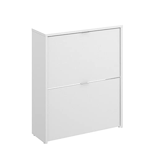 Homely - Zapatero de diseño Moderno Jazz Tablero de partículas melaminizado Color Blanco Brillo 61x25x76 cm