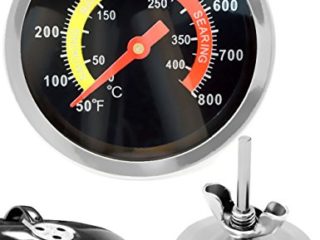 HomeTools.eu® - Termómetro analógico resistente a la temperatura para barbacoa, barbacoa, termómetro de cocina para ahumar, para reequipar ollas de barbacoa, asador, horno para ahumar, 10 °C – 400 °C.