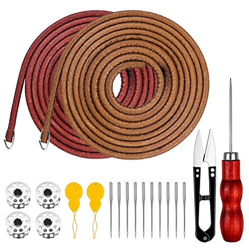 Homgaty - Juego de Accesorios para máquina de Coser, cinturón con 4 Ganchos, 4 bobinas para máquina de Coser, 2 enhebradores, 10 Agujas para máquina de Coser, 1 punzón y Tijeras de Costura Clippers