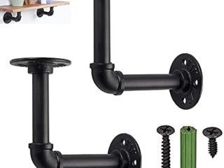 Homgen - Soporte para estante de tubo para tubos industriales, 2 unidades, soporte para estante de tuberías de fontanería industrial para andamios (13 x 13 cm)
