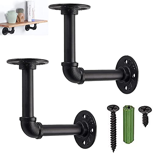 Homgen - Soporte para estante de tubo para tubos industriales, 2 unidades, soporte para estante de tuberías de fontanería industrial para andamios (13 x 13 cm)