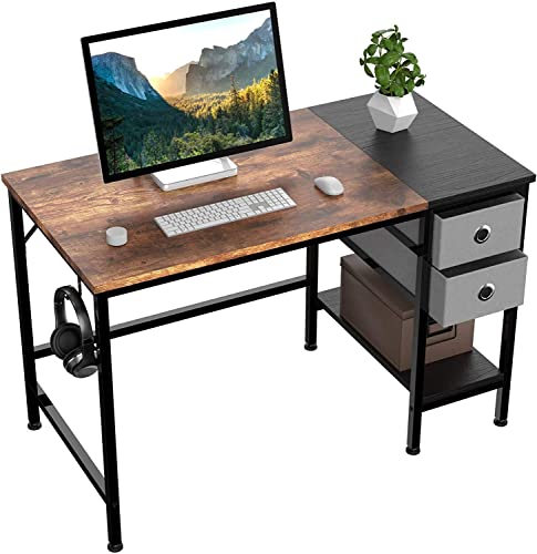 HOMIDEC Mesa Escritorio,Mesa Ordenador con Cajón Escritorio de Oficina para Estudiantes y Trabajadores,Escritorios de Estilo Moderno para Dormitorio, Hogar, Oficina (100x50x75cm)