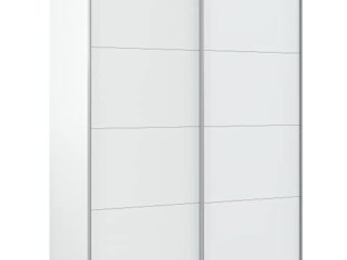 HOMN LIVING Armario ropero Aline 2 Puertas correderas Color Blanco, 150 cm (Ancho) 60 cm (Profundo) 200 cm (Altura)