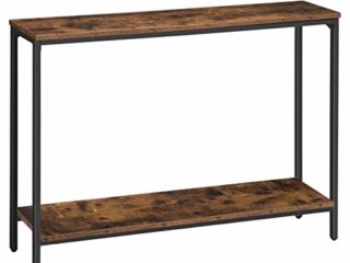 HOOBRO Mesa Consola, 120 cm Mesa de Entrada, Mesa de Sofá, Industrial Consola para la Entrada, Mesa de Estilo, Mesa Aparador, Extremo del sofá, para Pasillo, Sala de Estar, Marrón Vintage EBF20XG01