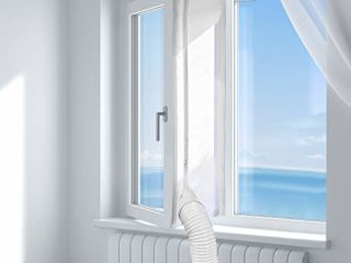 HOOMEE Cubierta Aislante Universal de Ventanas para Aire Acondicionado Portátil y Secadora ( 400 CM)- Apto para Todos los Aparatos de Aire Acondicionado Portátiles, Fácil de Instalar