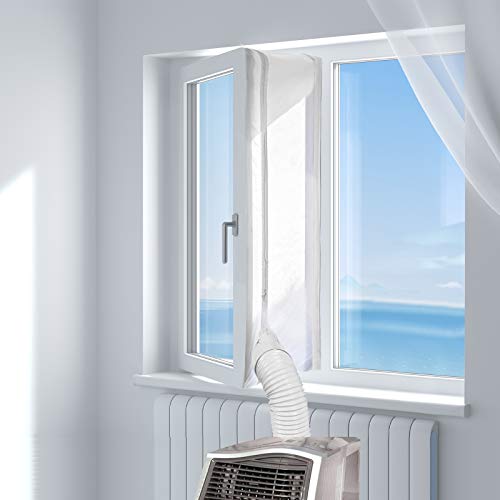 HOOMEE Cubierta Aislante Universal de Ventanas para Aire Acondicionado Portátil y Secadora ( 400 CM)- Apto para Todos los Aparatos de Aire Acondicionado Portátiles, Fácil de Instalar