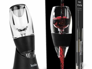 hotder Wine Aireador de Vino Tinto con Base para Vino Tinto, Negro.
