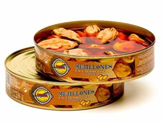 Hoya Mejillones en Escabeche Gigantes - Pack 2 latas de 490g/15-20 piezas (980g/30-40 piezas). Conserva Gourmet con mejillones extra grandes.