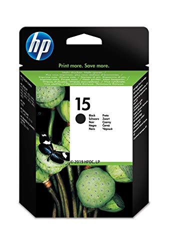 HP 15 C6615DE, Negro, Cartucho de Tinta Original, compatible con impresoras de inyección de tinta HP DeskJet 3820, 815c, 920c;OfficeJet v30, v40, v45; PSC 500, 720, 750, 760, 950