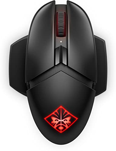 HP Photon Omen Ratón Inalámbrico Gaming - (100-16000 PPP, 11 Botones Programables, Batería Carga QI - Duración hasta 50 Horas, RGB LED, Windows 10 y superior; MacOS 10.11 o posterior), Color Negro