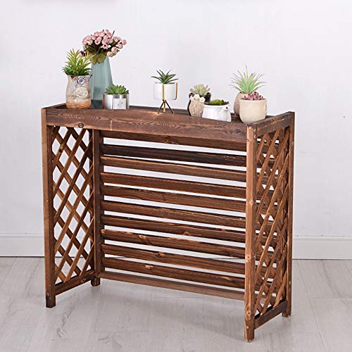 HRXQ Soporte para Plantas Madera Aire Acondicionado Al Aire Libre Marco De Estante Cubierta Decorativa del Radiador,Tablero De Madera Engrosado Marco Exterior De Aire Acondicionado De Madera
