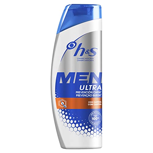 H&S Men Ultra Prevención Caída Champú Anticaspa 600 ml, Fórmula Anticaída Con Cafeína Para Un Pelo Más Fuerte