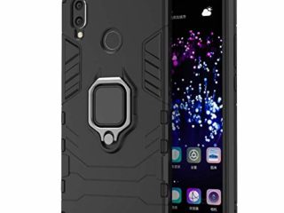 Huawei P Smart Plus/Nova 3i Funda, MHHQ 2in1 Armadura Combinación A Prueba de Choques Heavy Duty Escudo Cáscara Dura PC + TPU con Soporte Magnetic Car Mount Case Cover para Huawei Nova 3i -All Black