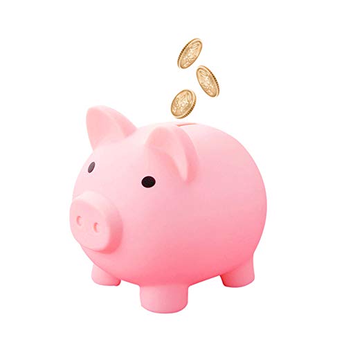 Hucha de cerdo, diseño de cerdo, hucha con dibujos animados Kawaii, cerdito de cerdo, hucha, moneda, ahorro, dinero, caja de ahorro, money banco, decoración para niños y adultos, color rosa S