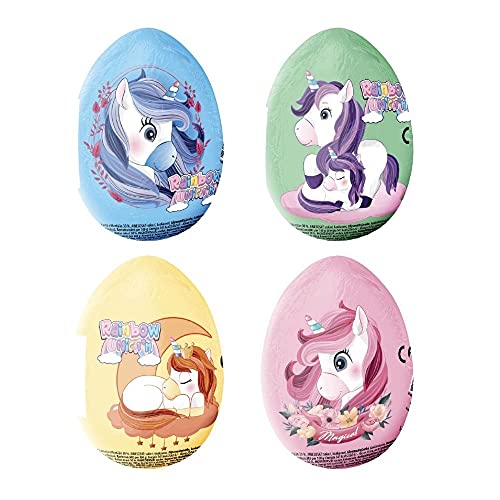 Huevos De Chocolate Con Leche Unicornio Y Sorpresa- Display De 24 Unidades