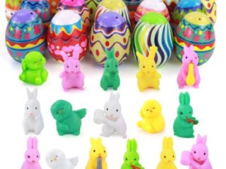通用 Huevos Sorpresa 16 Piezas,Decoración Huevos de Pascua 2022 Rellenos Sorpresa,Huevos Pascua Rellenos de Conejos y Pollitos, Huevos de Plastico,Huevo de Pascua DIY para Pascua.