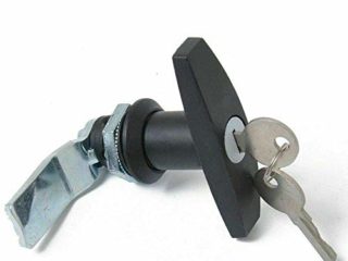 HugeAuto Cerradura con Manija en T para Remolque, Cerradura con Manija en T de Fijación Trasera, Caja de Herramientas, Cerradura de Puerta de Garaje con 2 Llaves para Caravanas RV, Negro