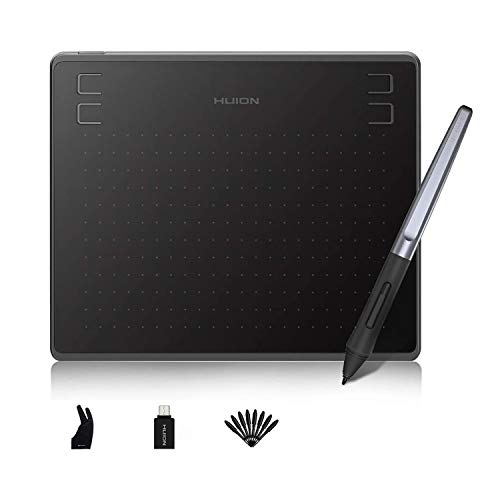 HUION HS64 Tableta Gráfica para Android, Windows, Mac, Tableta de Dibujo Gráfico con Lápiz Stylus sin Batería con 8192 Niveles de Presión, 266PPS,4 Teclas Rápidas