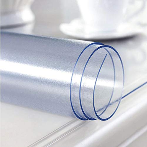 Hule | Mantel Mesa Antimanchas | Mantel Mesa Comedor y Mesa Cocina PVC Impermeable, para Interior y Exterior Transparente (100_x_140_cm, 20)